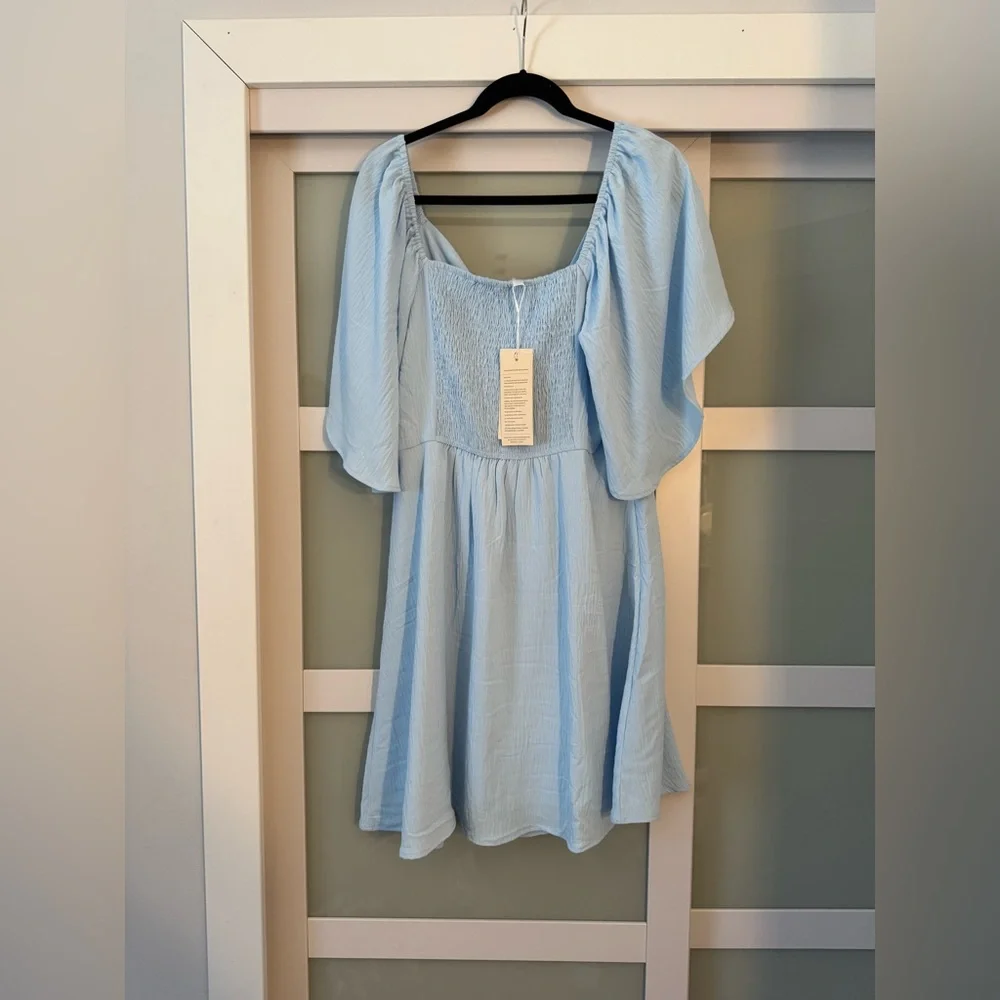 Women's Light Blue Mini Dress - Picture 3 of 3